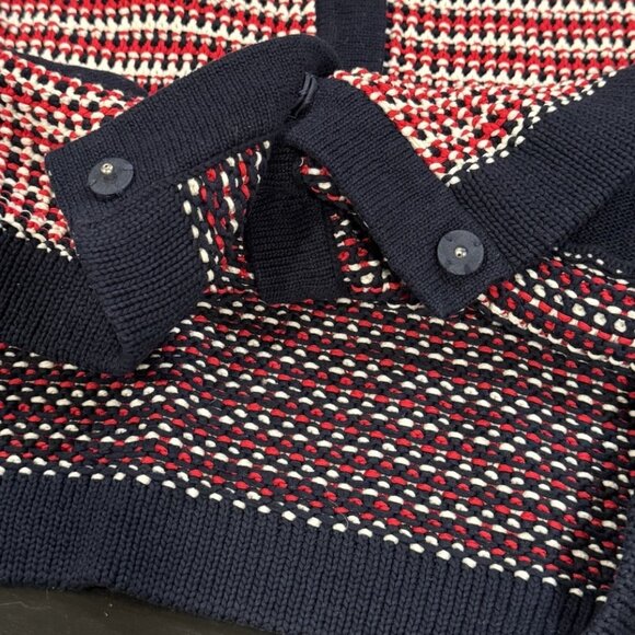 Talbots Red White Blue Button Front Cardigan Sweater Chunky Knit Womens size 1X - Picture 4 of 9